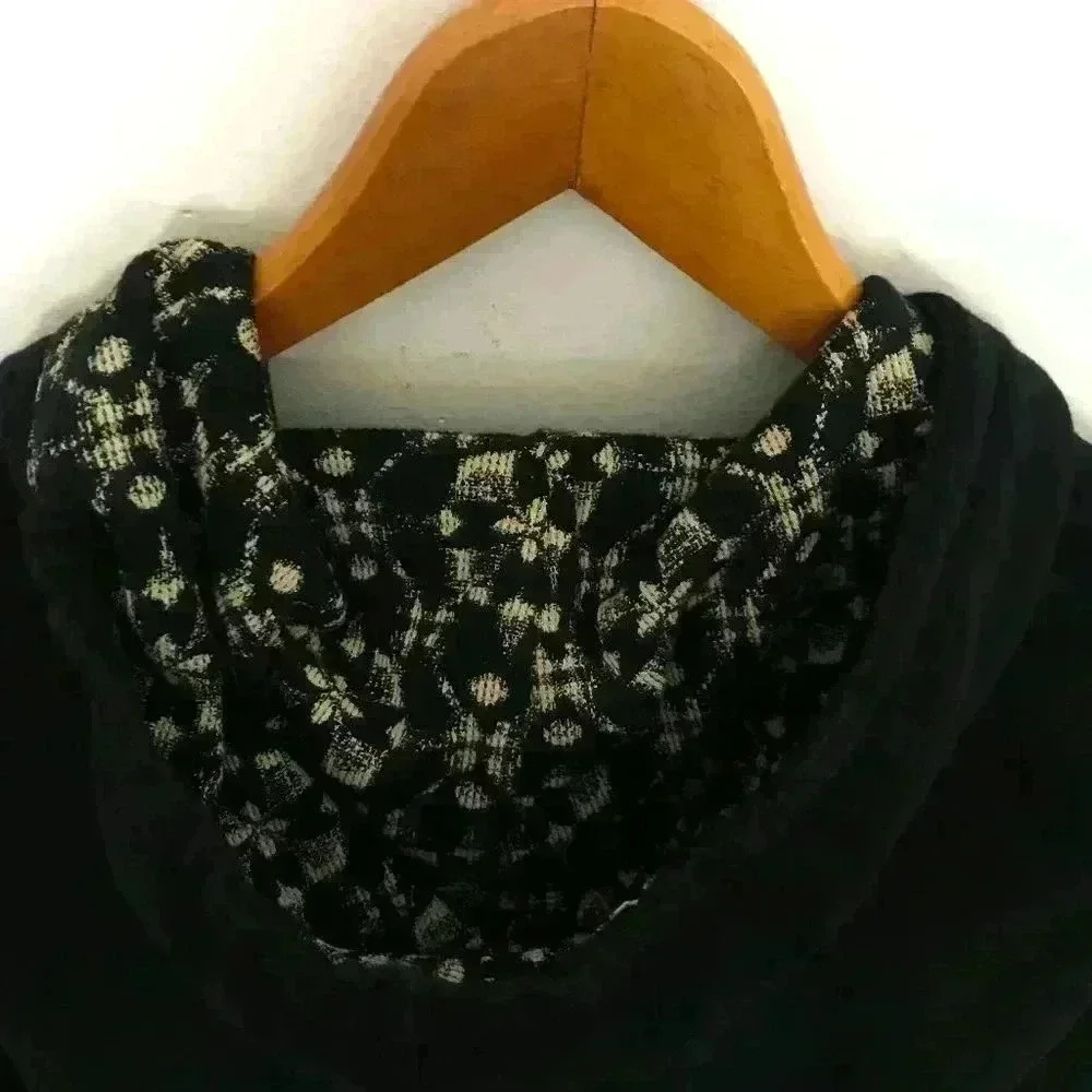 LRL Lauren Jeans Women Large Black Tan Zip Jacket - Picture 7 of 8